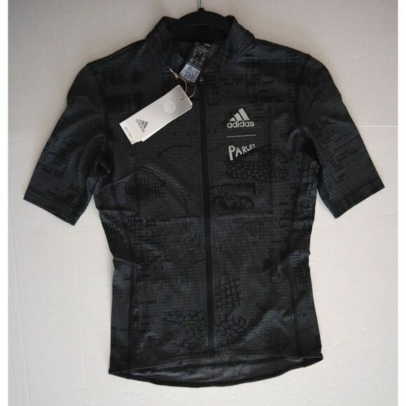 Adidas HF9020 Women Sz XL Black Parley Full Zip Short Sleeve Cycling Jersey - Picture 8 of 9